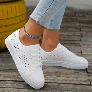 Women casual sneakers hollow breathable walking cute sneakers
