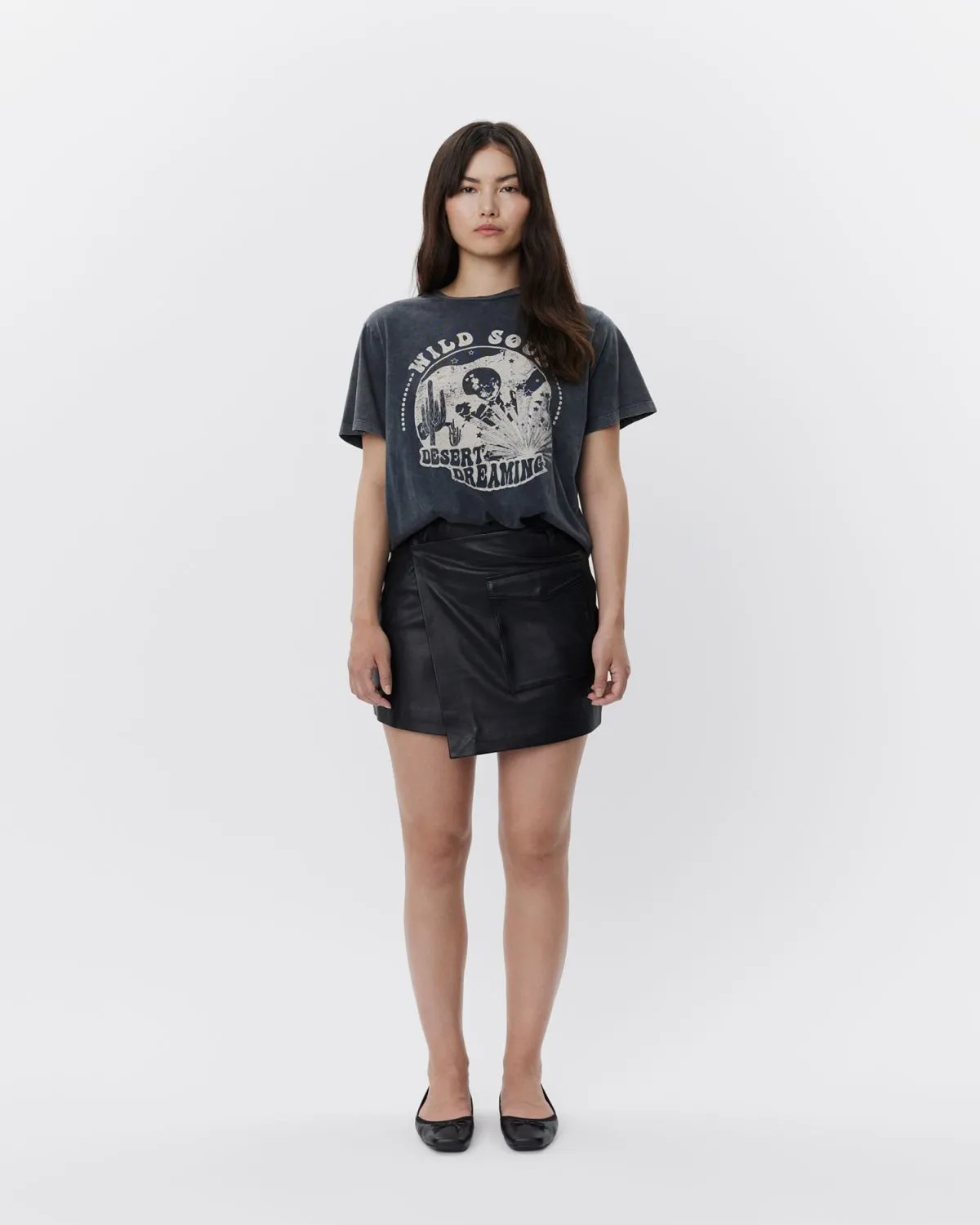ZENASW T-SHIRT - Stone washed black