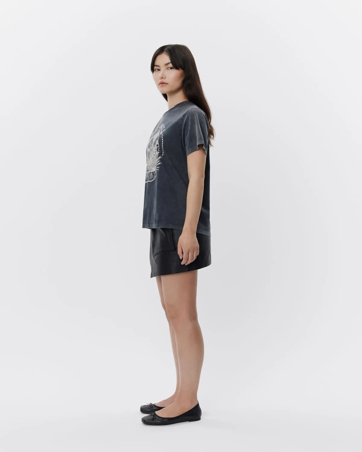 ZENASW T-SHIRT - Stone washed black