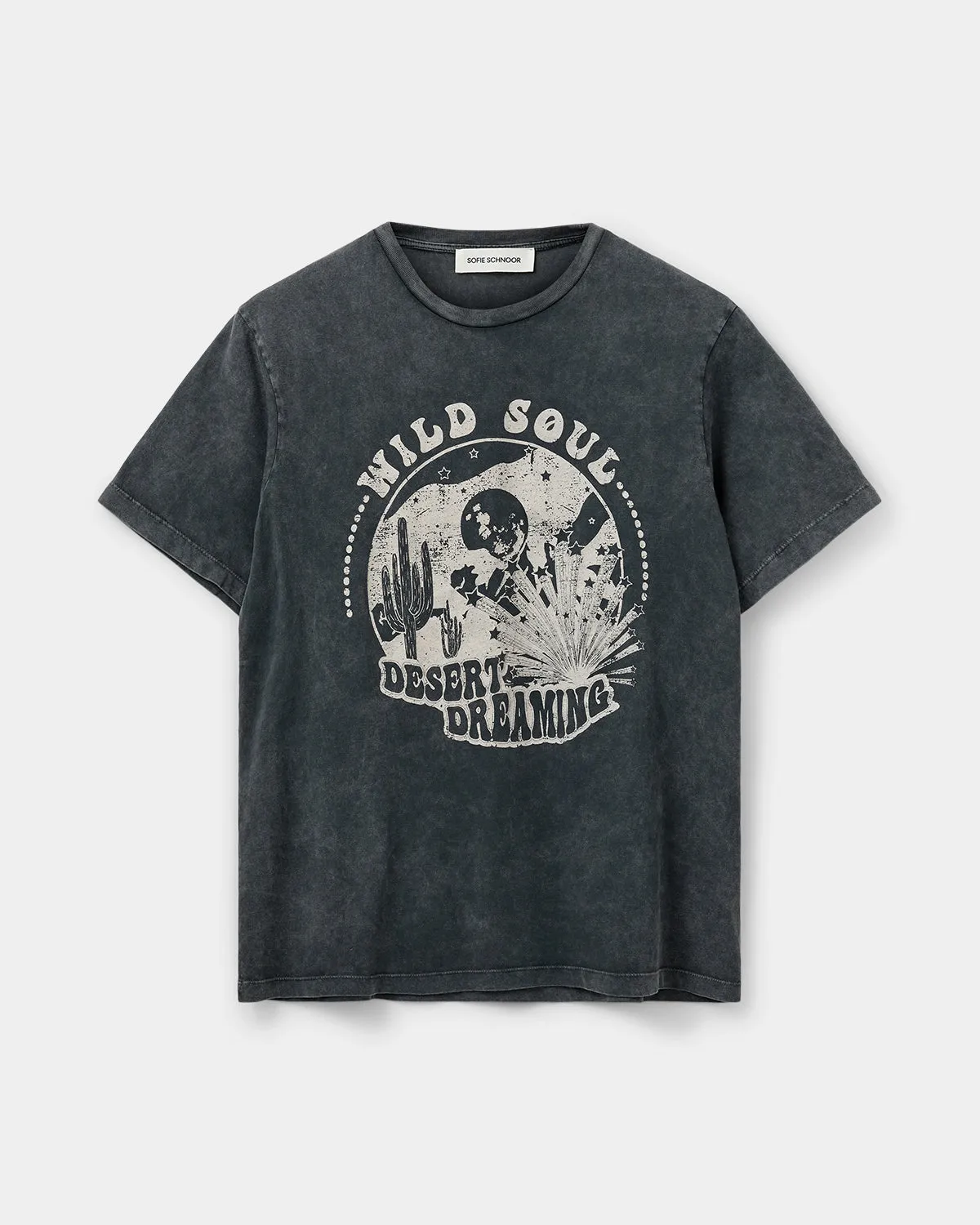 ZENASW T-SHIRT - Stone washed black